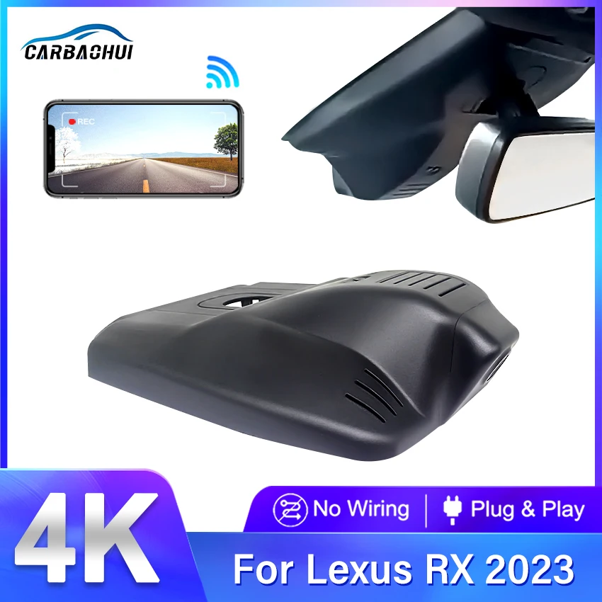 

4K Car DVR Plug and Play Dash Cam Wifi Front and Rear Camera 2 Lens for Lexus RX ALA10 ALH10 RX350 RX350h RX450h RX500h 2023