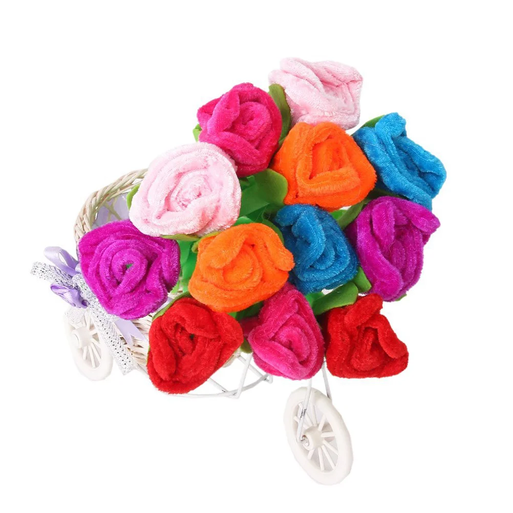 

12pcs Blue Pen Ballpoint Rose Flower Decor (Random Color) Rose flower ball pen Rose flower ballpoint