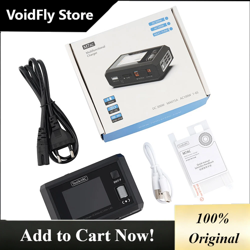 CarrySimpleToolkitRC M7AC AC100W / DC300W 2-6S Dual Channel Multifunction Smart Battery Charger XT30/XT60 For RC FPV Drone Boat