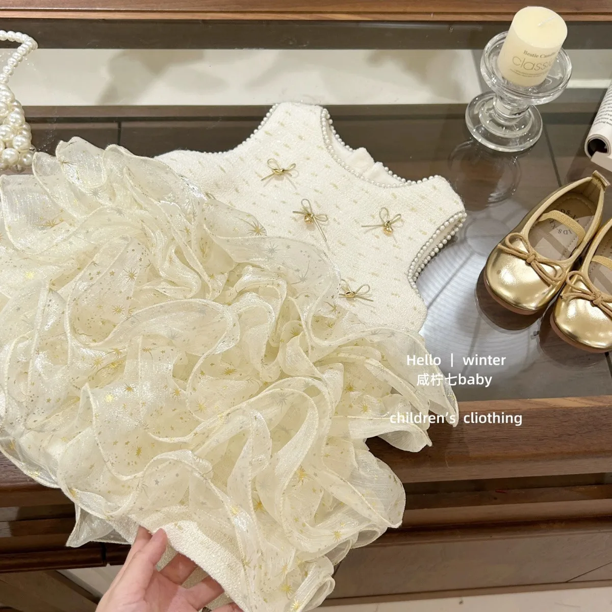 فستان الأميرة للفتيات الخريف/الشتاء سترة مخملية سميكة ملابس الأطفال للفتيات 1 2 4 6 Y #3