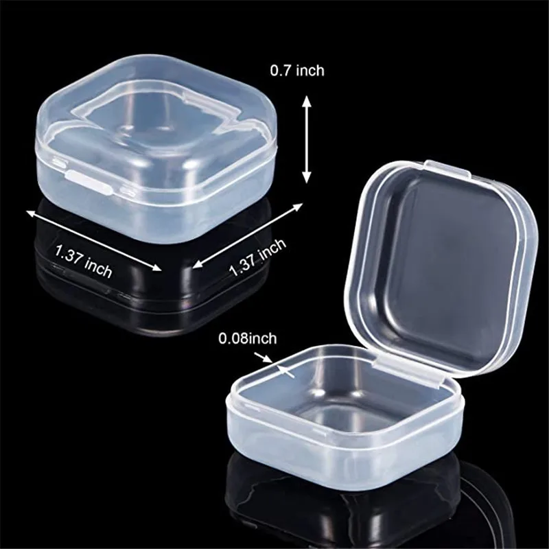 50pcs Mini Plastic Storage Containers Box Portable Pill Medicine Holder Storage Organizer Jewelry Packaging for Earrings Rings