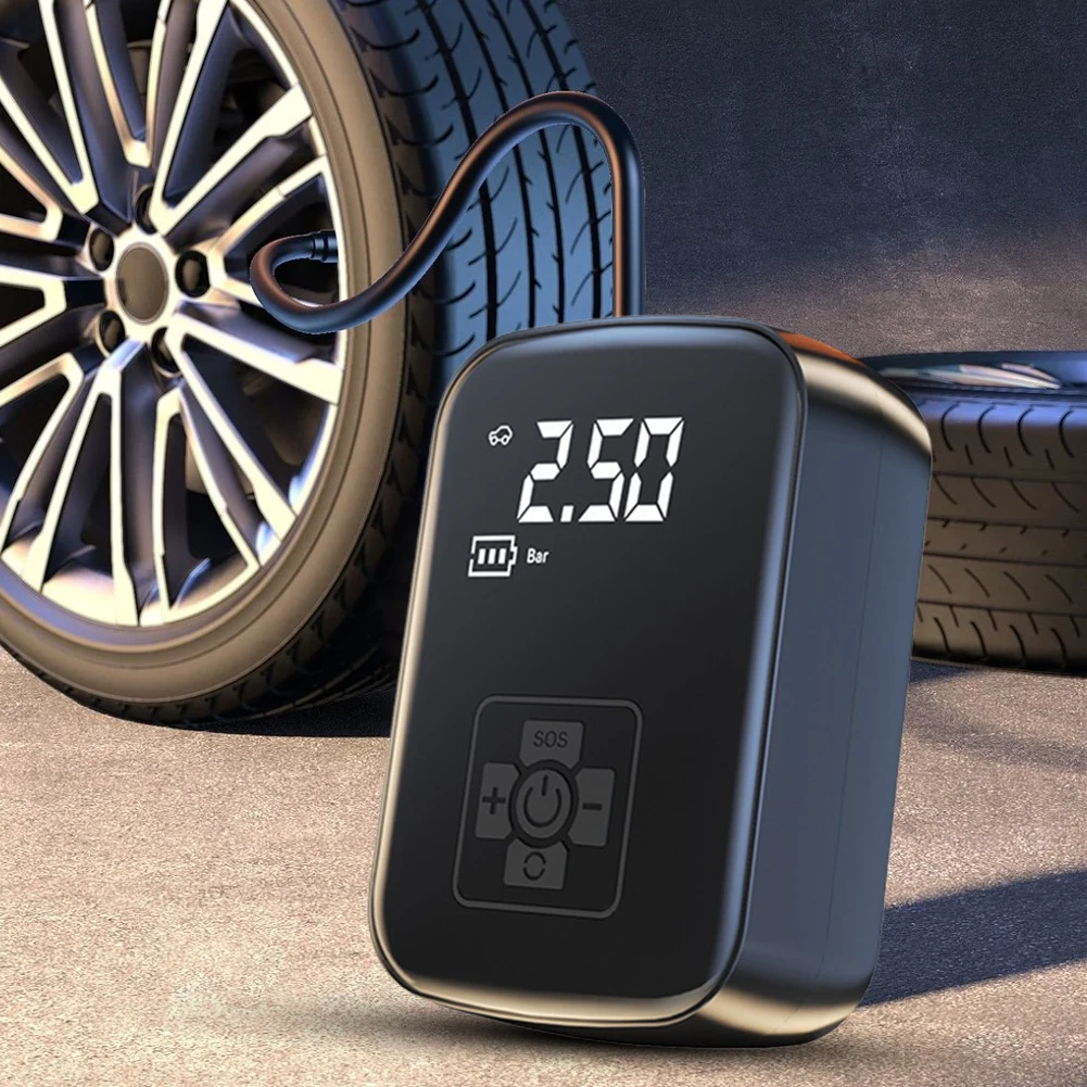 Car Air Compressor Inflator Portable Air Compressor with LED Light Cordless Easy For Bike Car Tire Football Basketball