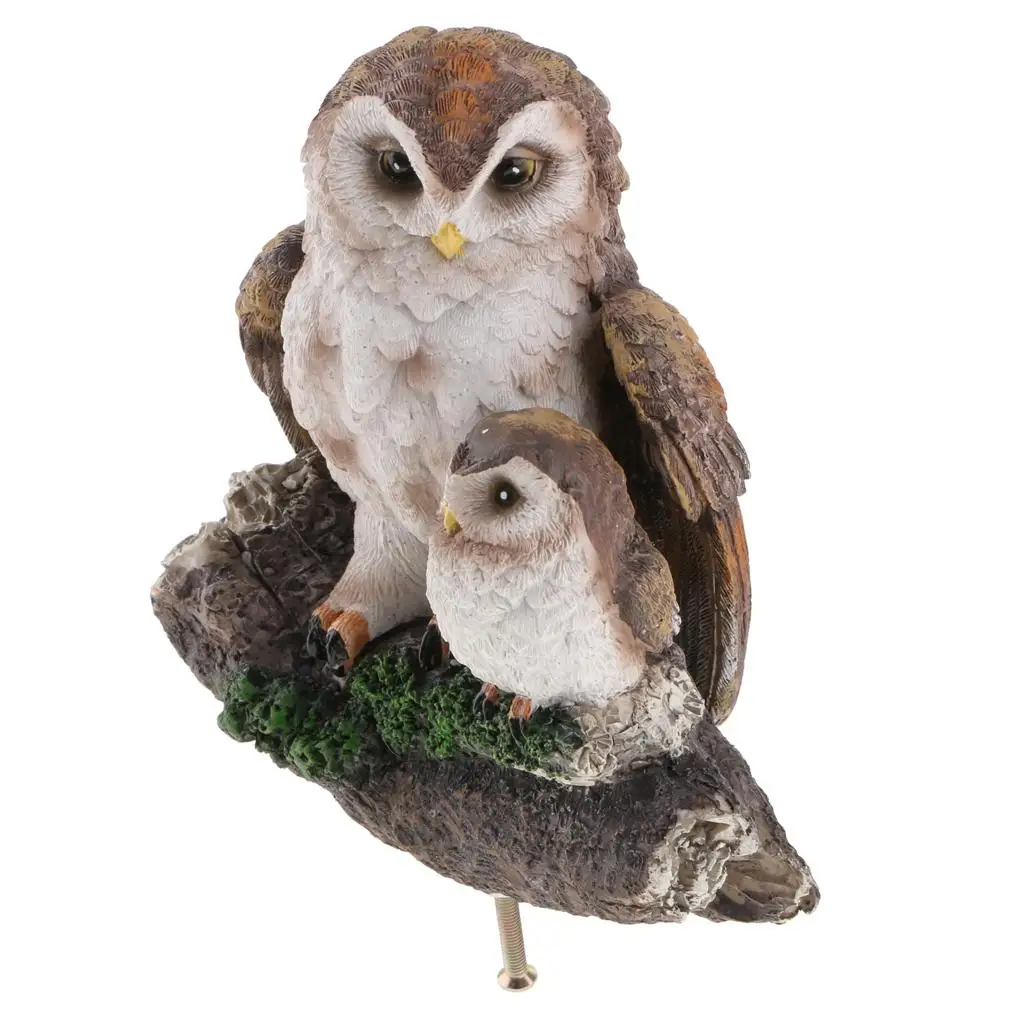 Owl Ornaments Realistic Resin Simulation Owl Model Artificial Bird Statue Animal Sculpture for Home Yard Shop Window Display