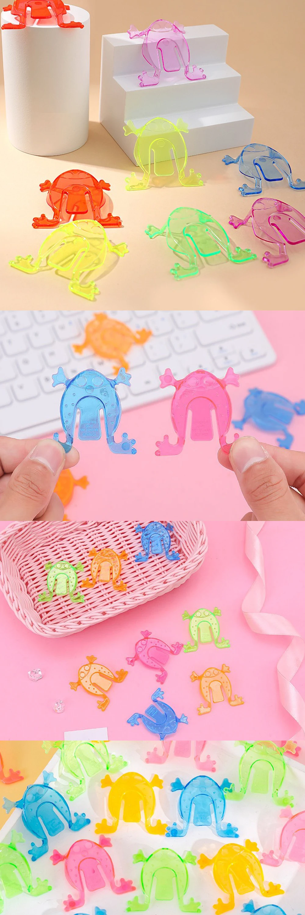 20/40/50PCS Transparente springende Frösche 4,5 cm Kunststoff Bunte springende Frösche Spielpreise Party Belohnungen Büro Stressabbau ZYF – Detail 2