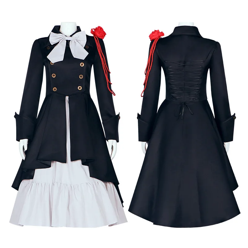 

Women Gothic Lolita Dress Victorian Medieval Vintage Steampunk Ruffle Princess Dress Renaissance Black Costume Halloween Gown