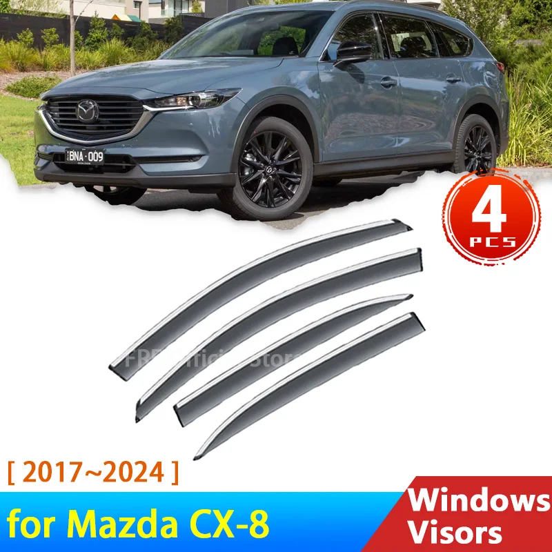 マツダCX-8,cx8,cx 8,2017,2018,2019,2020用の車の窓と眉毛のバイザー,アクセサリー