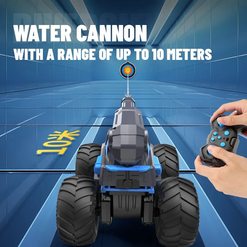 Rc Car with High-pressure Water Gun Large Amphibious Off-road Remote Control Cars for Children Summer Beach Swimming Pool Toys