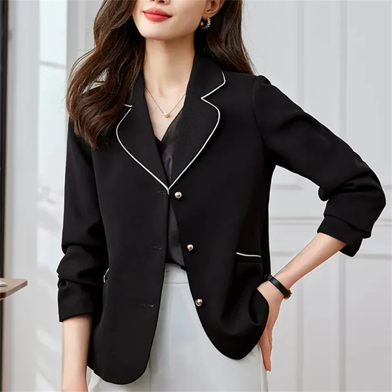 Hot Selling Socialite Retro Hepburn Style Suit Jacket Women's Design Sense High-End Western-Style Fashion Waist Cinching Blazer