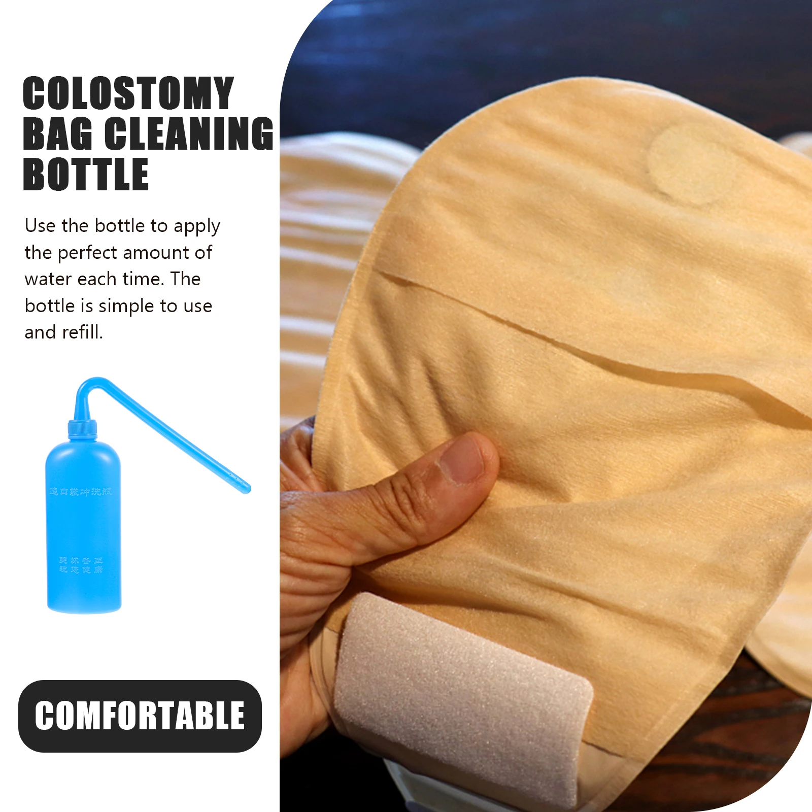 

Hang Bag Cleaning Bottle Colostomy Supplies Washer Tool Leak Proof Bottle Home Hospital Use Water Control Effort Saving