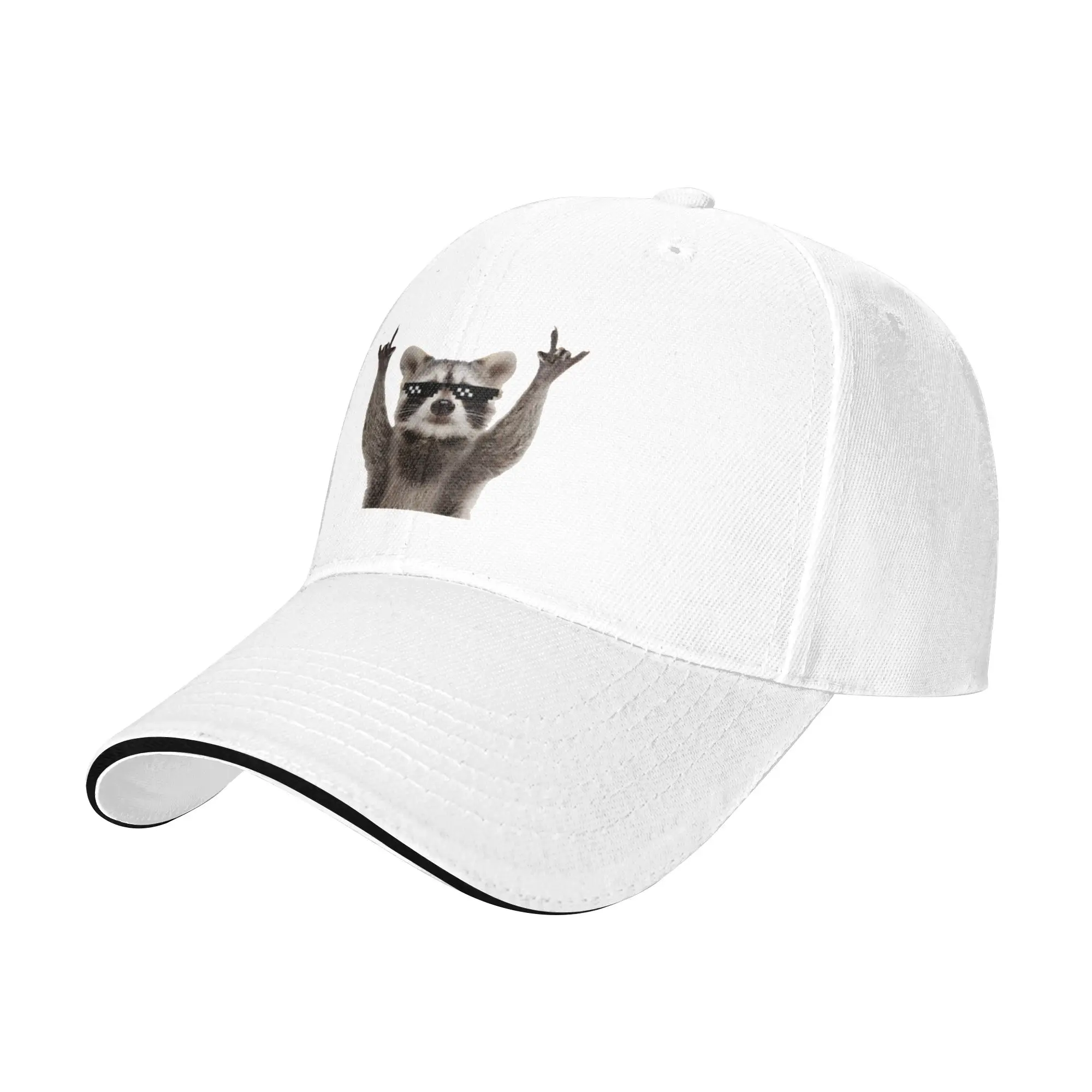 Jimothy Raccoon Rock Sign Funny Glasses Gift For Children Men Women A Baseball Cap Hat