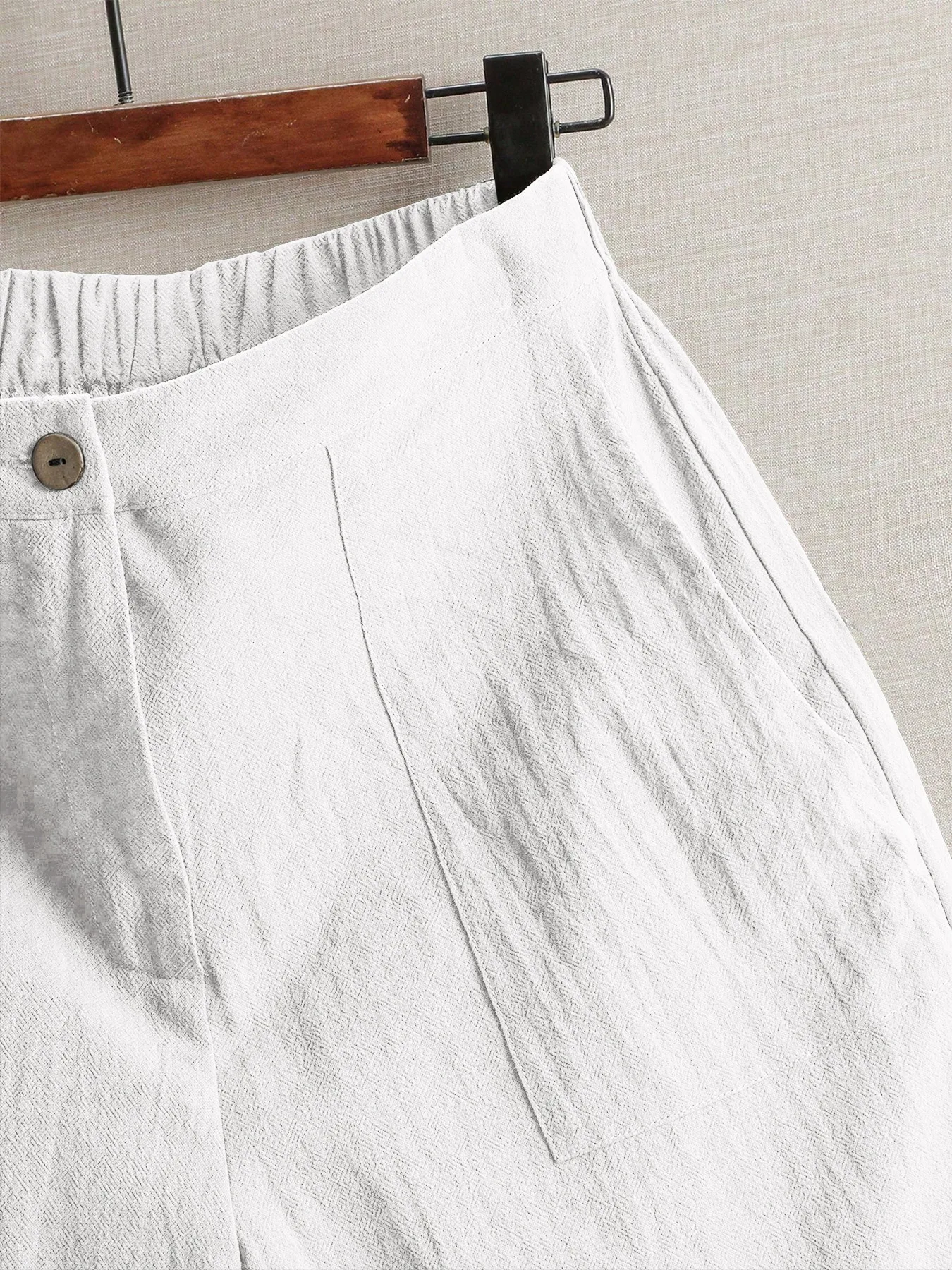 Summer women's thin five-point pants, wide-leg casual straight-leg high-waisted women's pants, fashionable outdoor sports pants