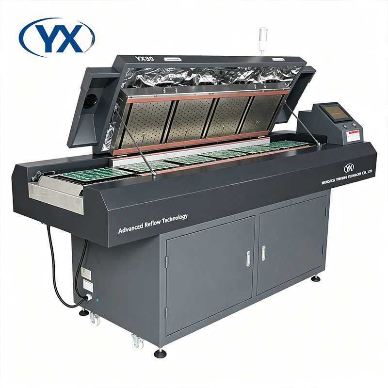 Hot Wind Reflow Oven Machine YX830 with up 4 Down 4 Heating Zone Pick and Place Assembly Line