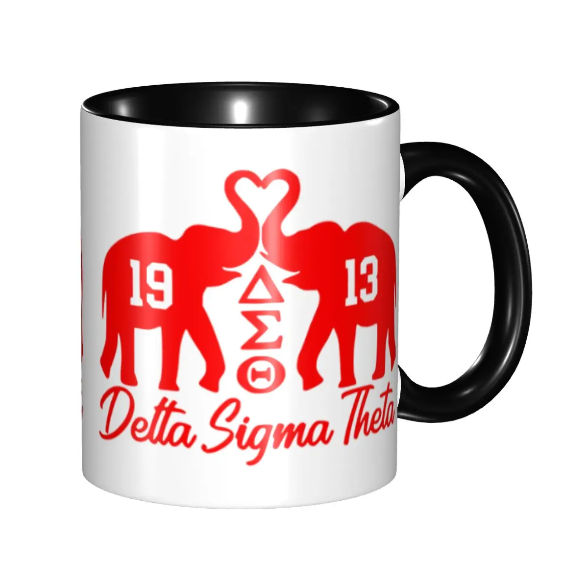 Benutzerdefinierte Delta Sigma Theta 1913 Elefanten-Kaffeetassen DIY Keramik-Milchtee-Becher