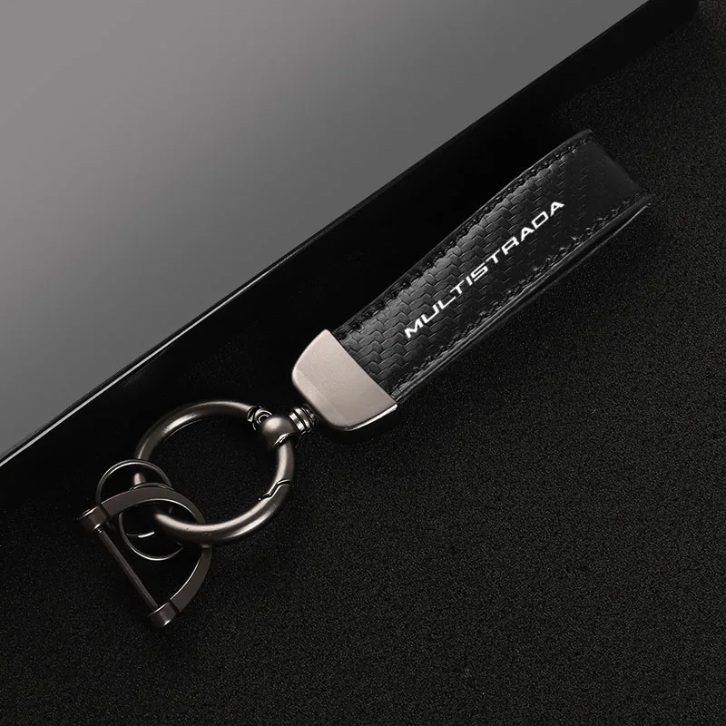High-Grade Carbon Fiber Motorcycle Keychain Holder Keyring for Ducati Multistrada V4 S Sport 1A 2020 2021 Accessories