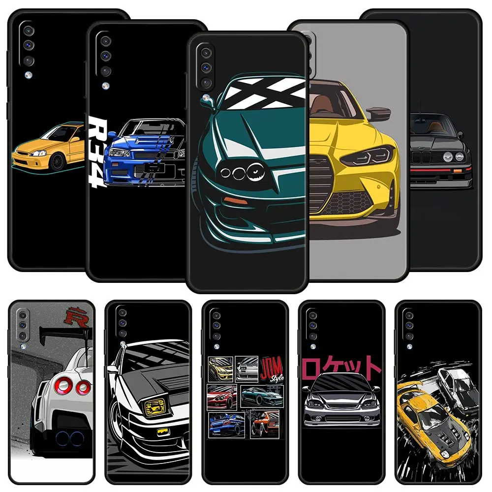 Phone Case For Samsung A24 A12 A14 A32 A50 A70 A20E A20S A10S A22 A34 A54 A42 A52 5G A02S A04s Cover JDM Type R Civic Sport Car