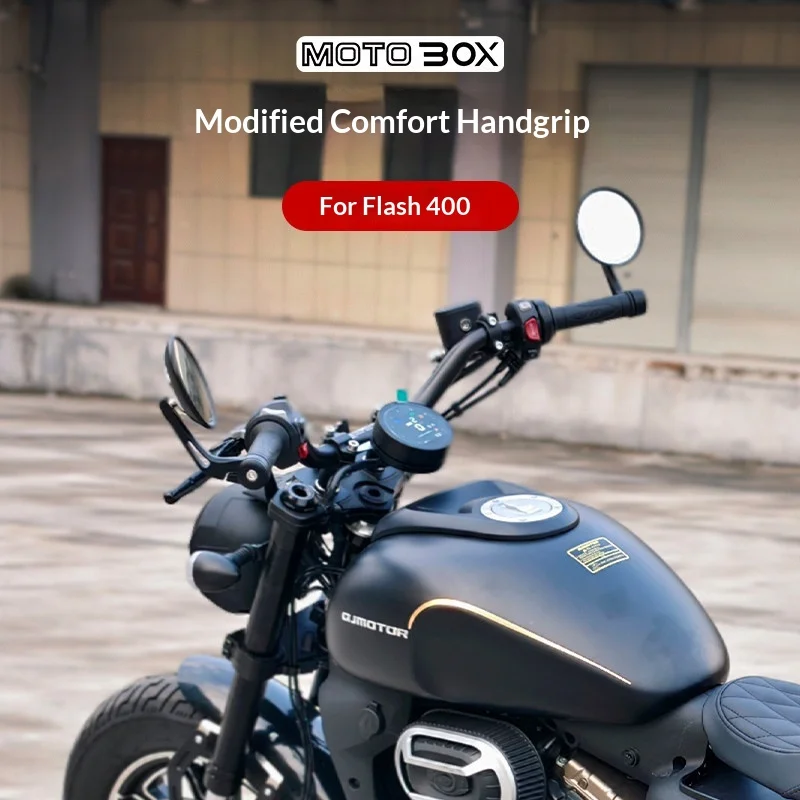 【Premium】For QJMOTOR QJ Flash 400: Aluminum alloy rearward-leaning handlebars with comfortable grips. The handlebars can be inst