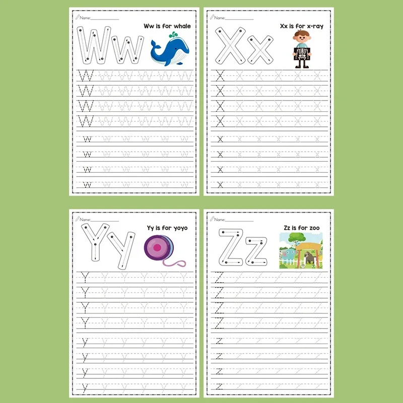 26 letras del alfabeto para practicar mayúsculas y minúsculas, libro para colorear en inglés, bolígrafo, Control, entrenamiento, libro de práctica de escritura a mano