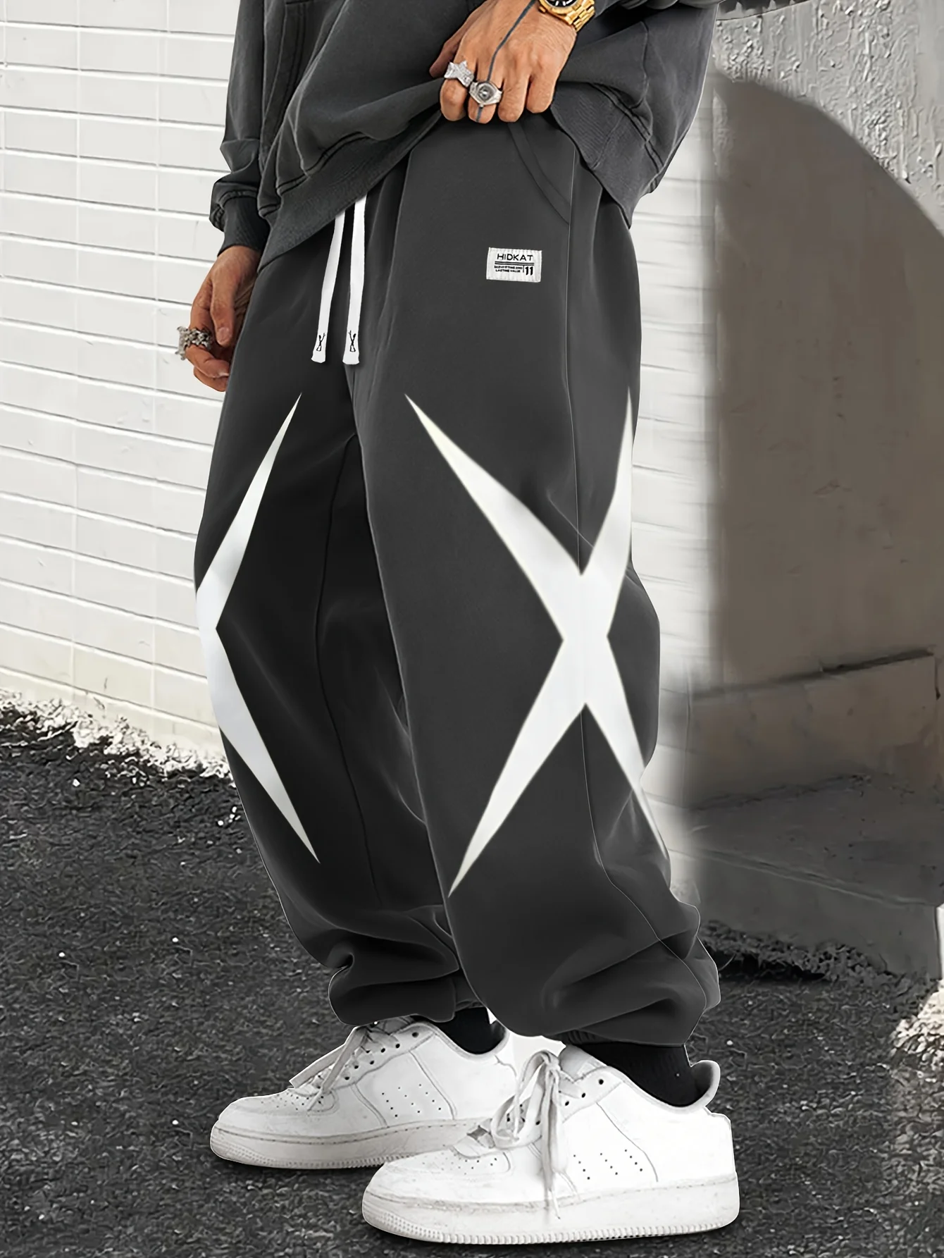 

Спортивные брюки-джоггеры мужские, классический крой, с геометрическим узором | Брюки спортивные повседневные с эластичным шнурком на талии