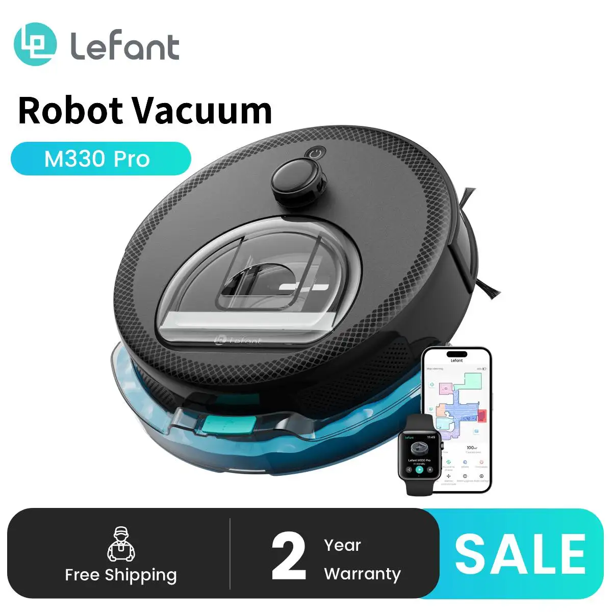 Lefant M330 Pro M330S Robot Vacuum and Mop combo, 5000Pa,dTOF