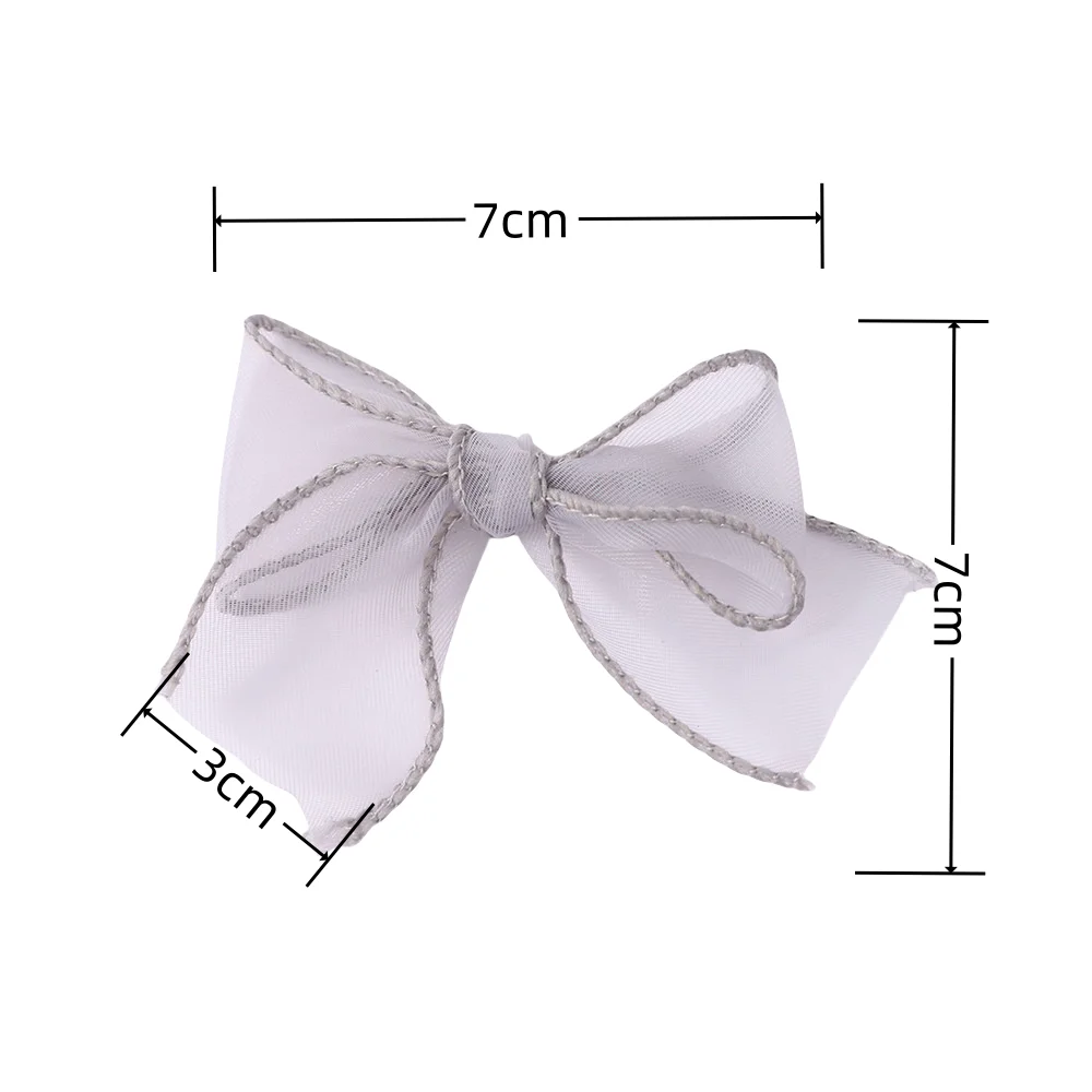 

10Pcs/Lot Organza Lace Ribbon Bow Fishtail Yarn Bowknot for DIY Crafts Hairpin Garment Sewing Accessories Wedding Party Decor