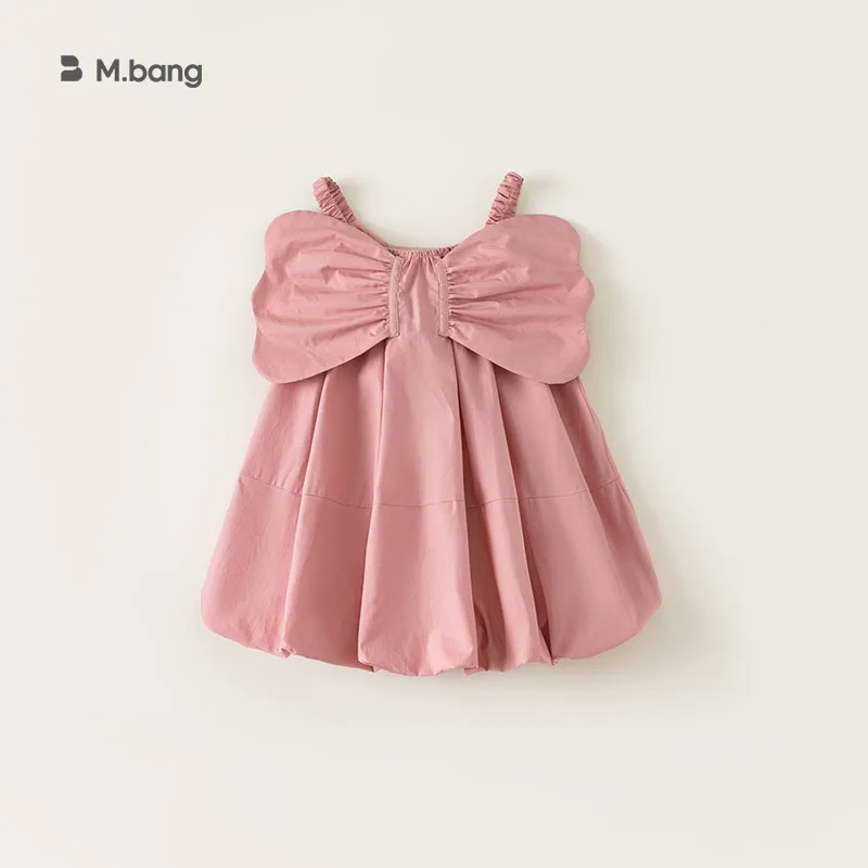 

Girls Dress 2024 Autumn New Fashion Casual Comfortable Halter Butterfly Princess Dress Sweet Cute Bud Dress Solid Colour Cotton