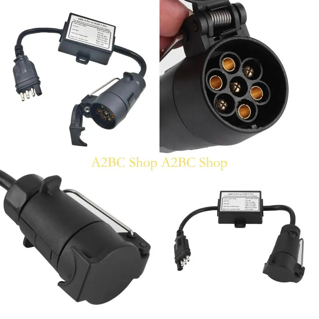 

A2BC Flexible 4 Pin to 7 Pin Trailer Connector Converter for Enhanced Driving Safety