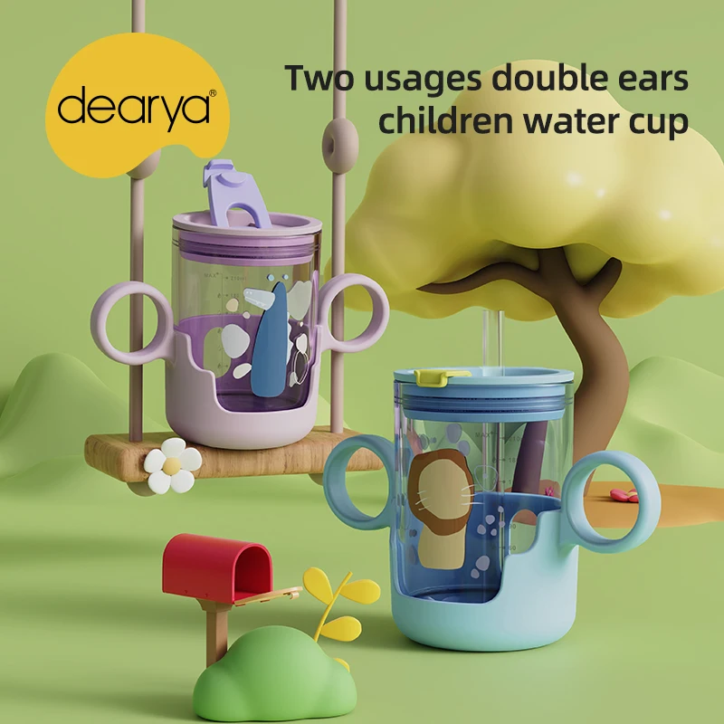 

Baby Water Bottle Learning Cup Training Cup Milk Cup Leak-Proof With Straw Handle Bottle