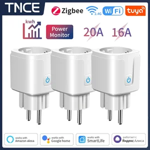 Trce Tuya WiFi/Zigbee Smart Plate 16A/20A EU Intelligentes Plot mit der Überwachung der Timing -Funktion Überwachung Energie funktioniert mit Alexa GoogleHome 8 Hauptverkaufsvideo Porter Zigbee - №3