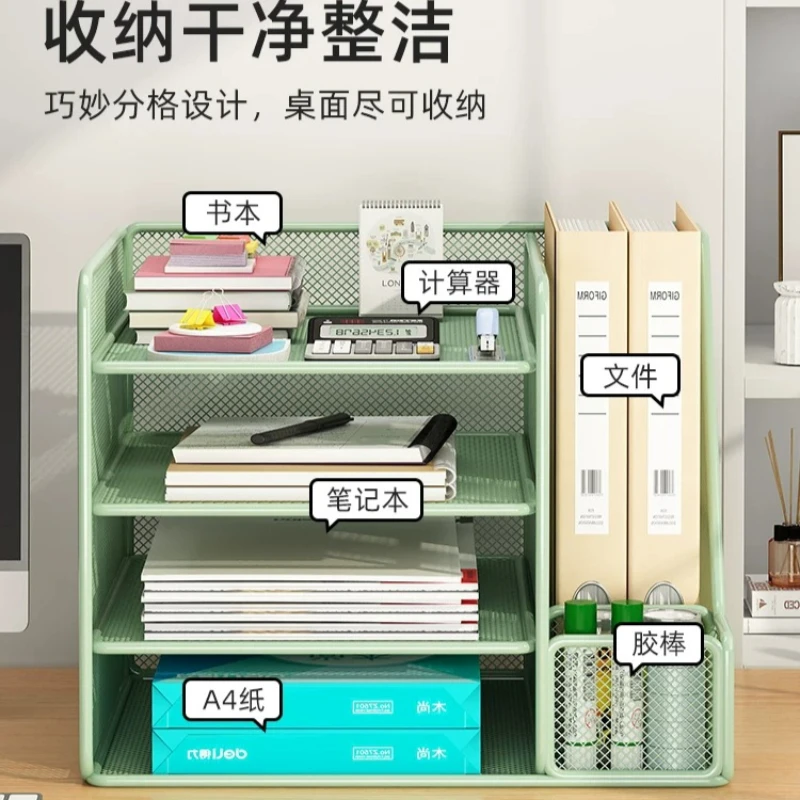 Multi Layer Desktop File Rack Office Document Organizer Folder Archive Paper Sundries Storage Box Counter Display Storage Holder
