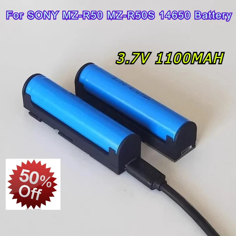 

3.7V 1100mAh LIP-8 LIP8 Replacement lithium battery for SONY MZ-R50 MZ-R50S 14650 Battery
