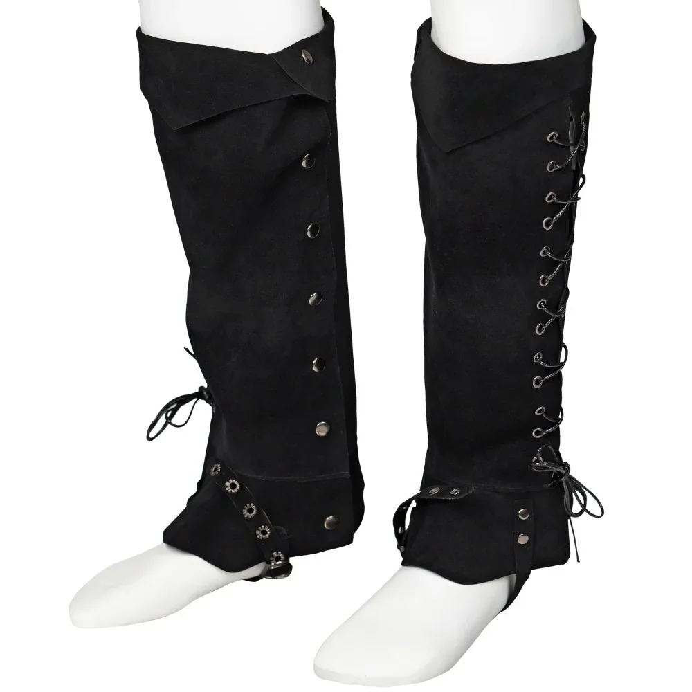 Middeleeuwse Victoria Schoenen Laarzen Cover unisex Beenbeschermer Warm Suède Volwassen Gaiter Bandage Lace Up halloween carnaval dress up party