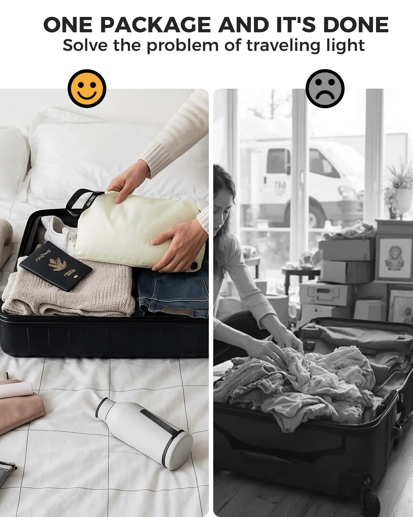 Reise-Aufbewahrungstasche Kompressionssack Wasserdicht Ohne Pumpe Vakuumbeutel Kleiderorganizer Platzsparende Tasche für Backpacking und Fitness – Detail 6