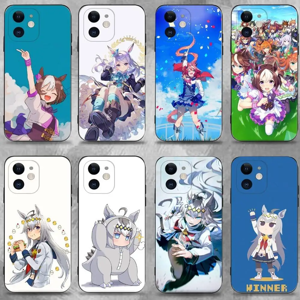 

Pretty Derby Uma Musume Phone Case For iPhone 16,15,14,13,12,11 Plus,Pro Max,XS,X,XR,SE,Mini,8,7,Soft Silicone Black Cover