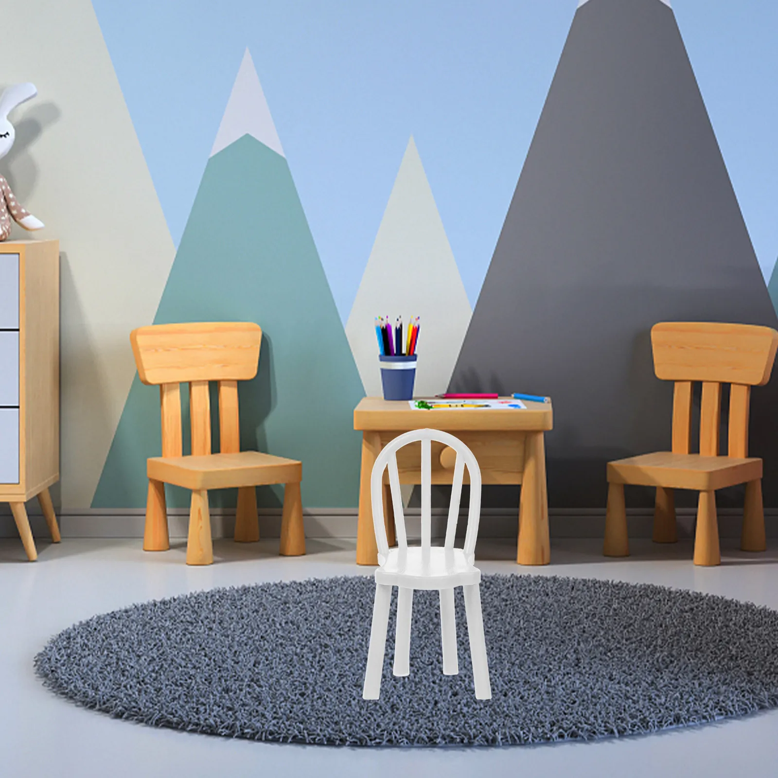 

4Pcs Miniature Chair PVC Mini Furniture Style Mini House Decoration Accessories House Furniture and Accessories