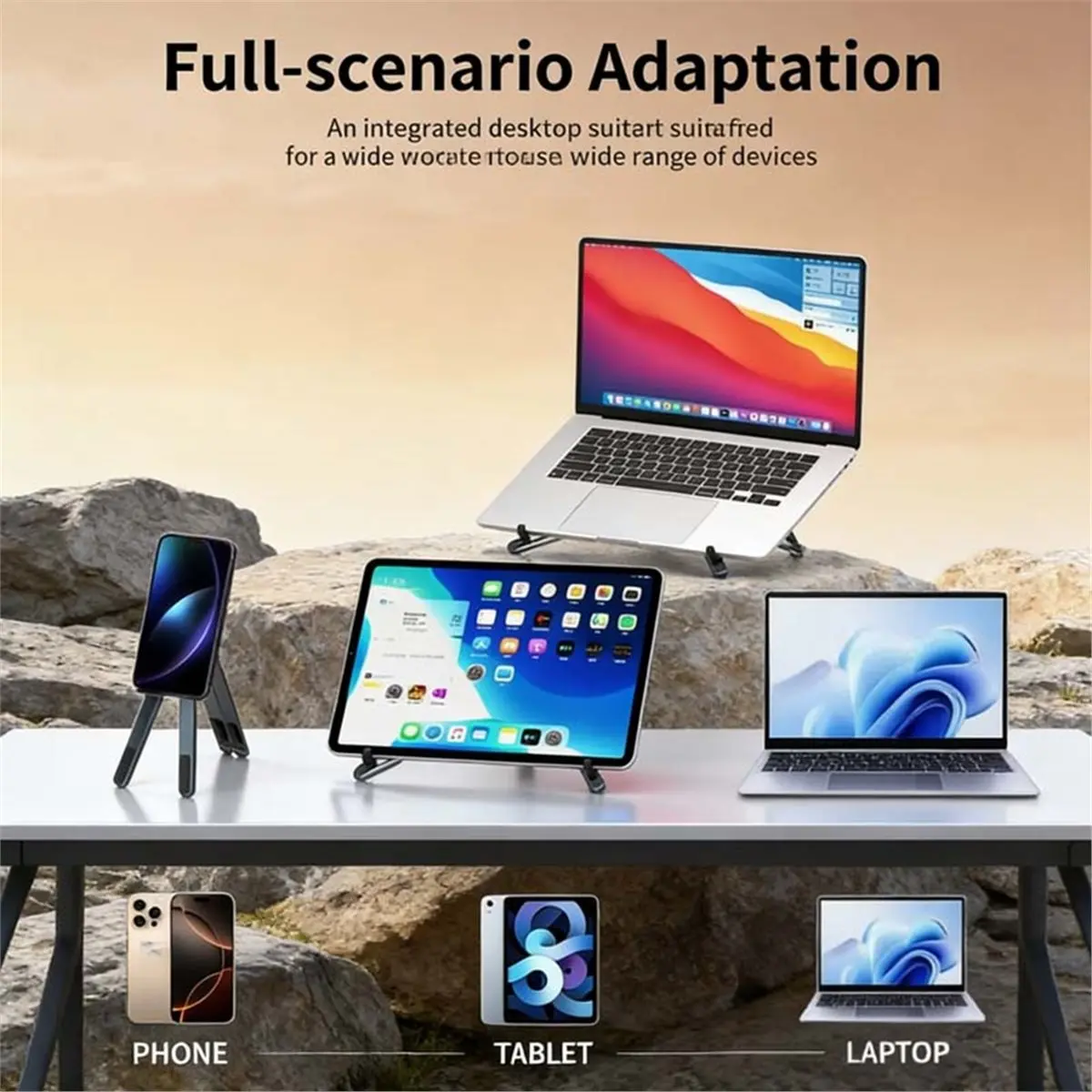 NEW FACTORY~Multifunctional Magnetic Laptop Holder Foldable Tripod Portable Desk Stand for Phone Tablet Phone Loptop