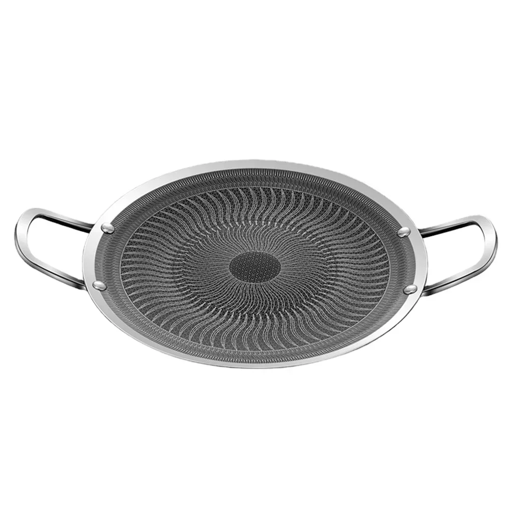 Outdoor Camping Barbecue Grill Plate 316L Stainless Steel Cooking Plate BBQ Nonstick Frying Plate Thickened Bottom