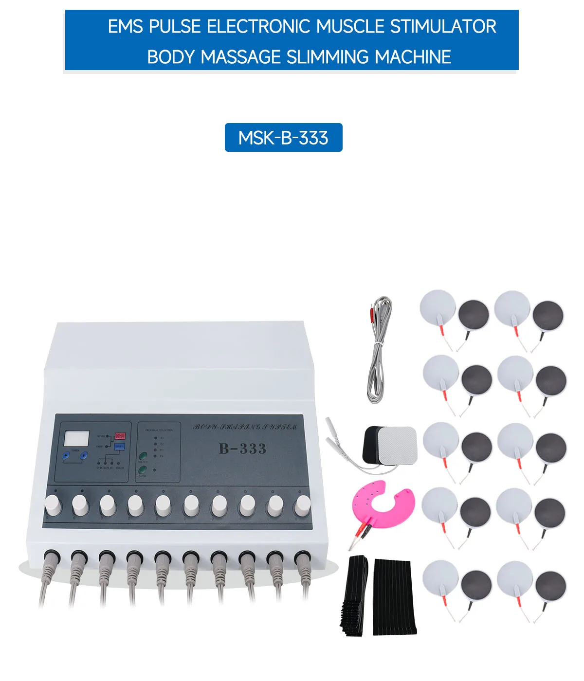 4QUEENS Microcurrent slimming machine, Russian wave Ems muscle stimulator, electrostimulation current device, body massage