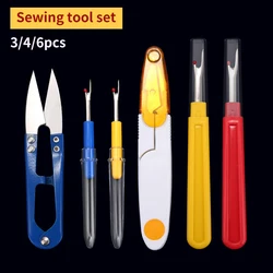 3/4/6pcs X Plastic Handle Seam Stitch Ripper Unpicker Thread Cutter Sewing Tool scissors