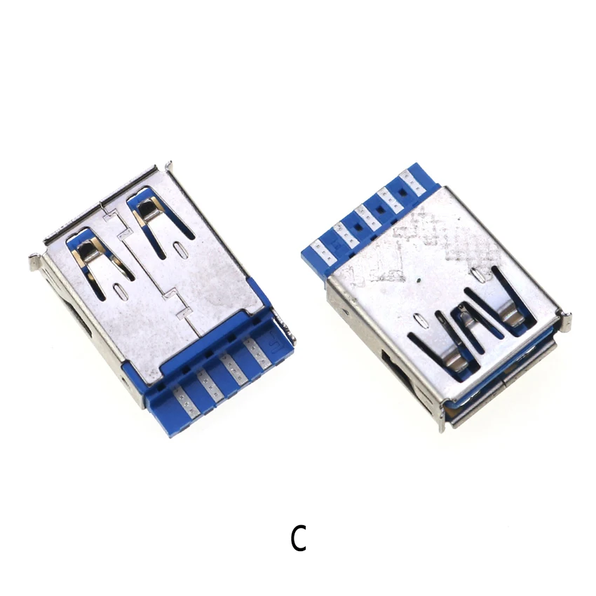 2 Stück USB 3.0 USB-3.0-AF AM Typ Port Stecker Buchse Lötanschlüsse PCB-Buchse für USB-Schnittstellenanschluss 90/180 Grad – Detail 5