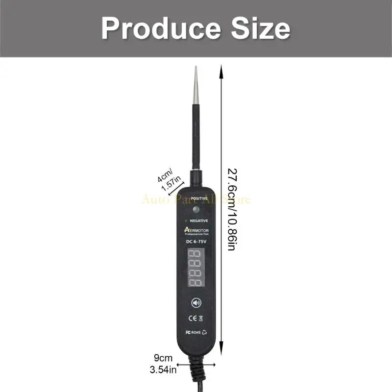 J0MA Digital Automotive Circuit Tester dengan Deteksi Deteksi Tegangan LED Display untuk Kendaraan Truk Truk Elektrikal Masalah