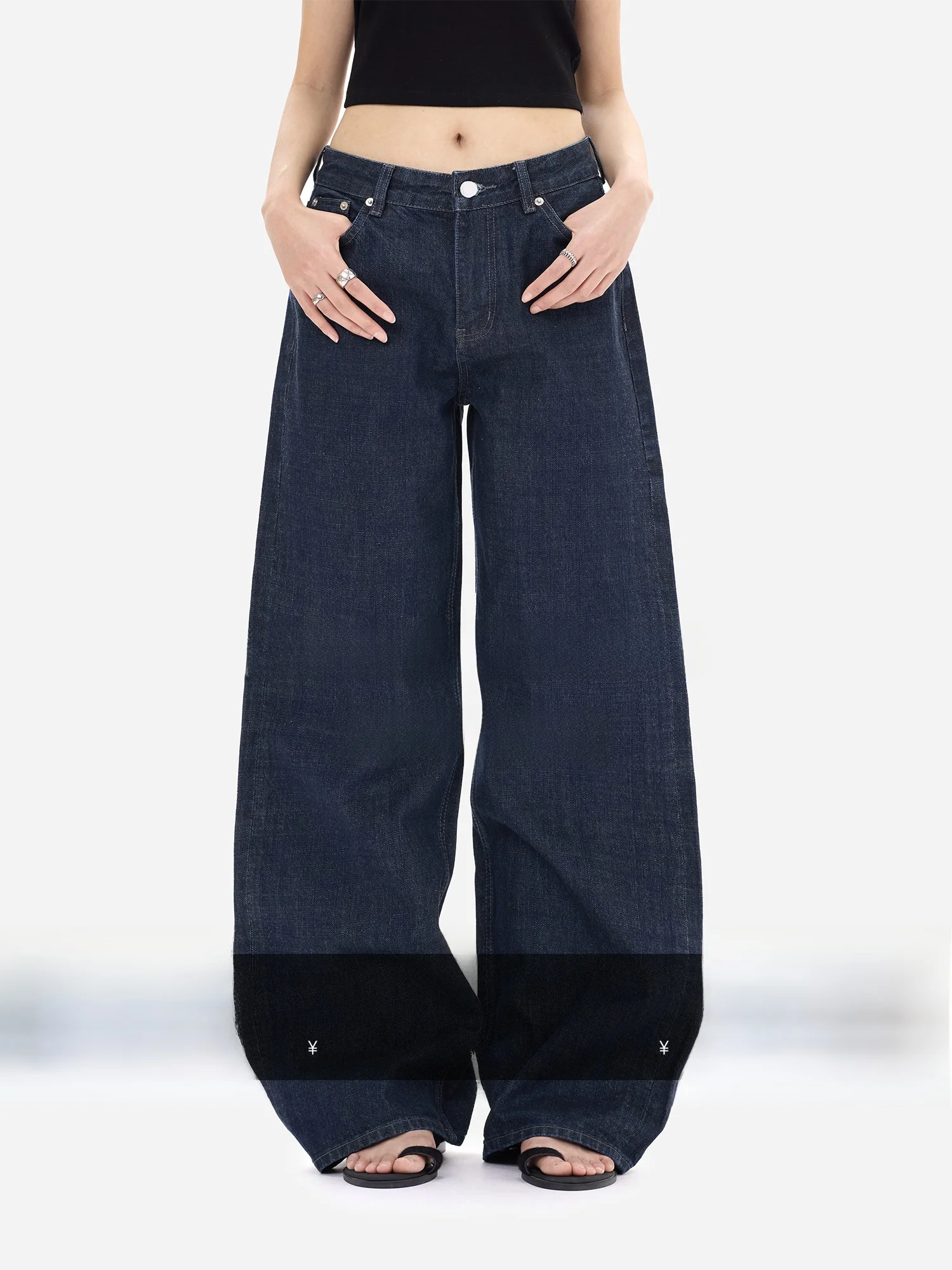 

Джинсы e Gu Yue Advanced Denim свободного кроя, прямые, оригинального цвета, 100% хлопок, винтажные, универсальные, повседневные, женские