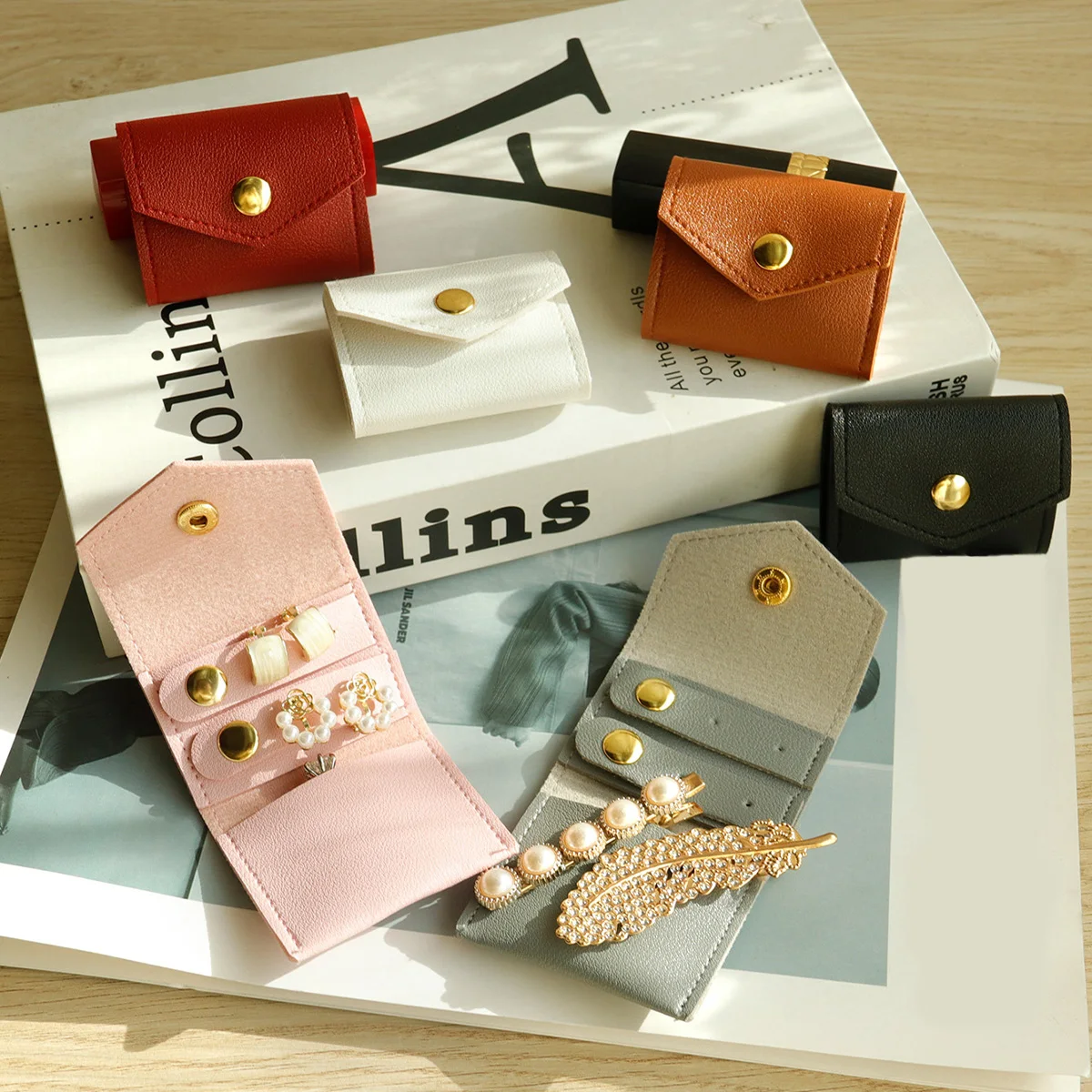 

Travel Portable Jewelry Organizer Roll Jewelry Roll Up Bag Foldable Jewelry Case for Bracelet Ring Necklace Earrings Display