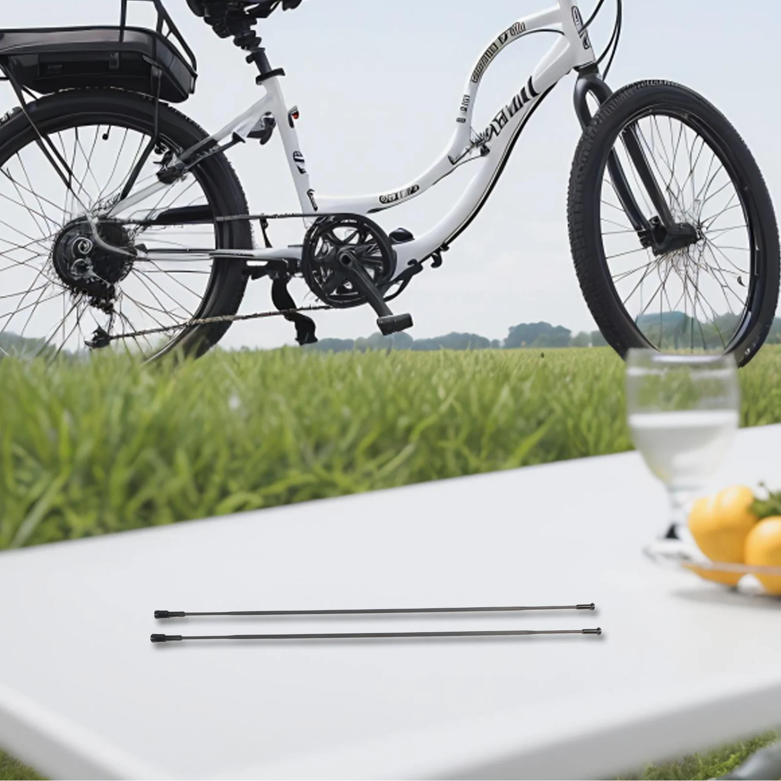 

2 PCS 14G Bike Spokes T800 Carbon Fiber Flat Black Bladed Spoke With Nipple Lightweight Outdoor Replacement Cycling Supplies