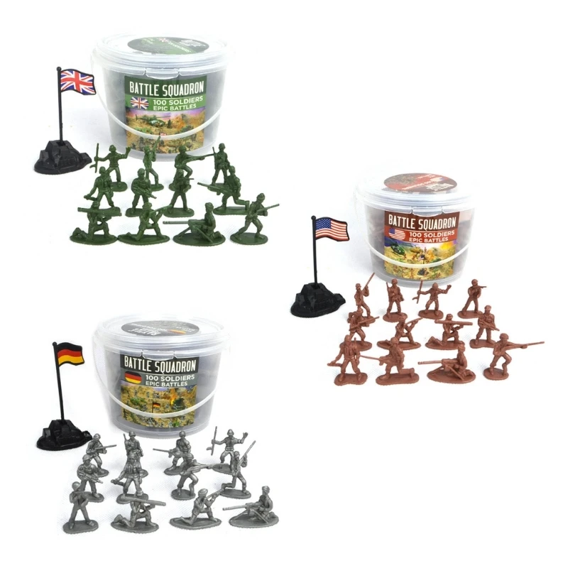 12styles 100PCS Army Men Toy Soldier Action Figure Model Set for Toddler Gift W3JF