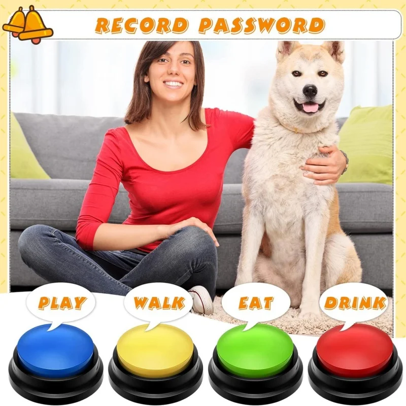 Funny Dog Recordable Pet Toys Travel Talking Pet Starters Pet Speaking Buttons Portable Cute Pet Supplies Dog Communication