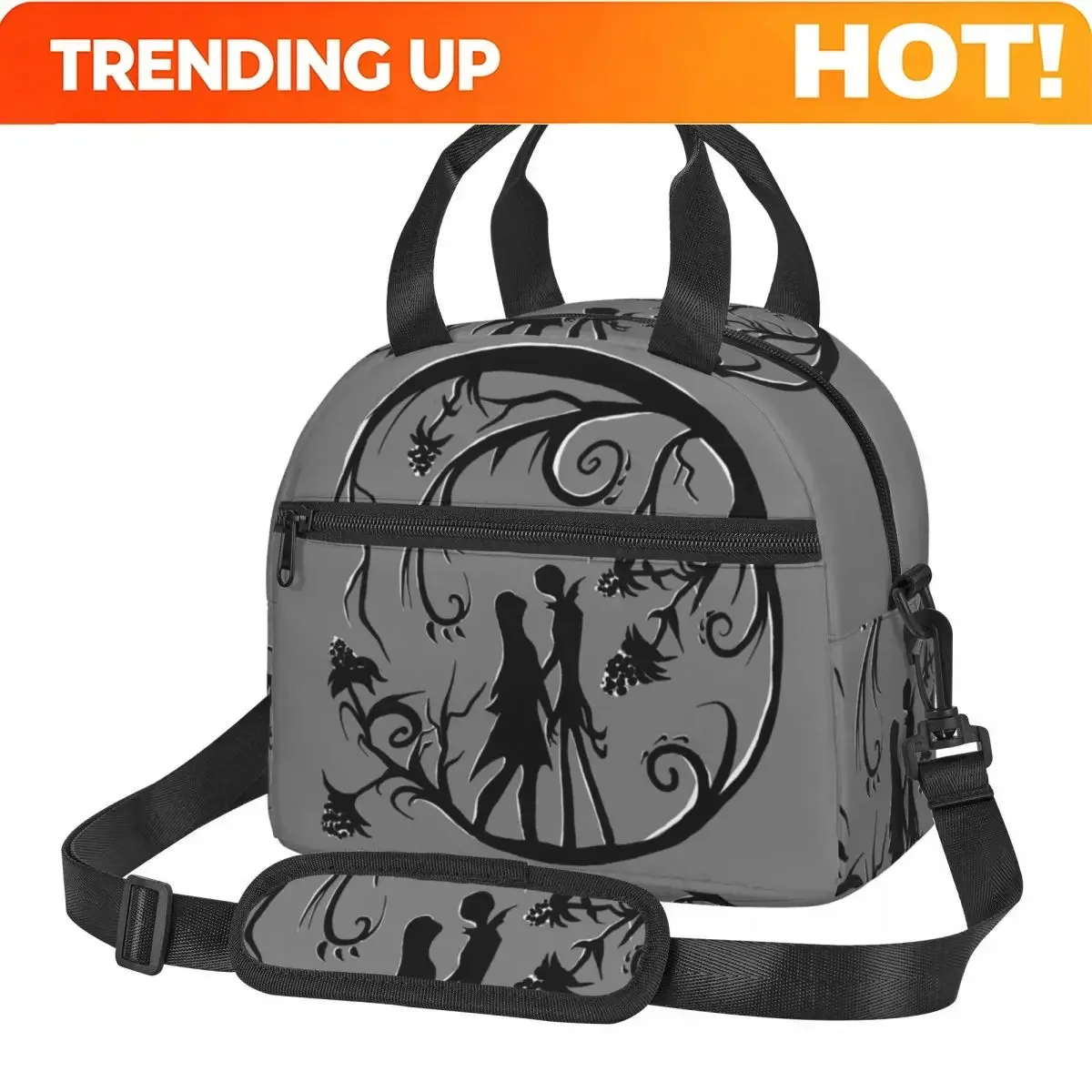 Custom Bag Custom Jack And Sally Silhou Insulated Lunch Bag For Women Picnic Storage Food Boxes Leakproof Cooler Thermal Lunch B