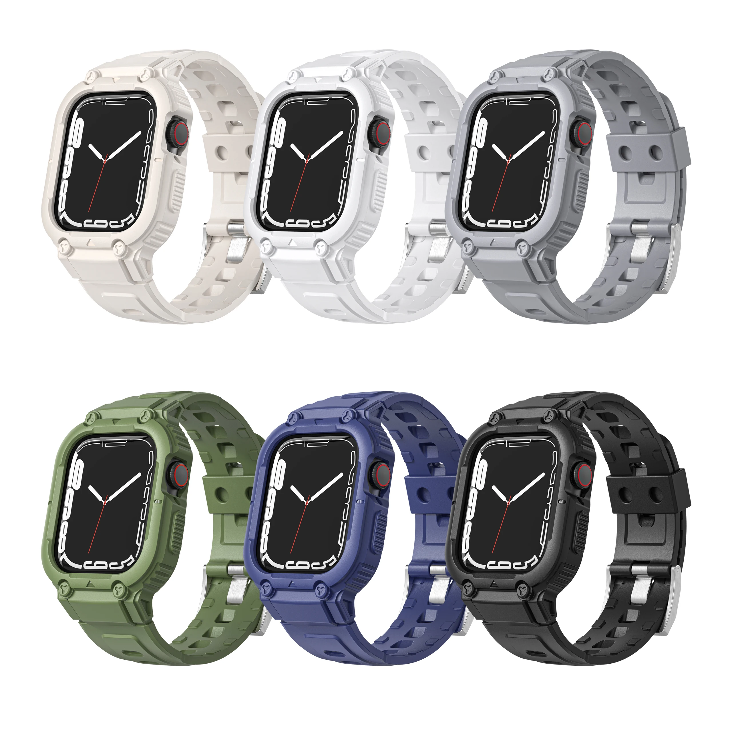 Новинка, чехол-бампер для Apple Watch Band 40 мм 45 мм, прочные мужские ремешки для Apple Watch SE и iWatch Series 8 7 6 5 4