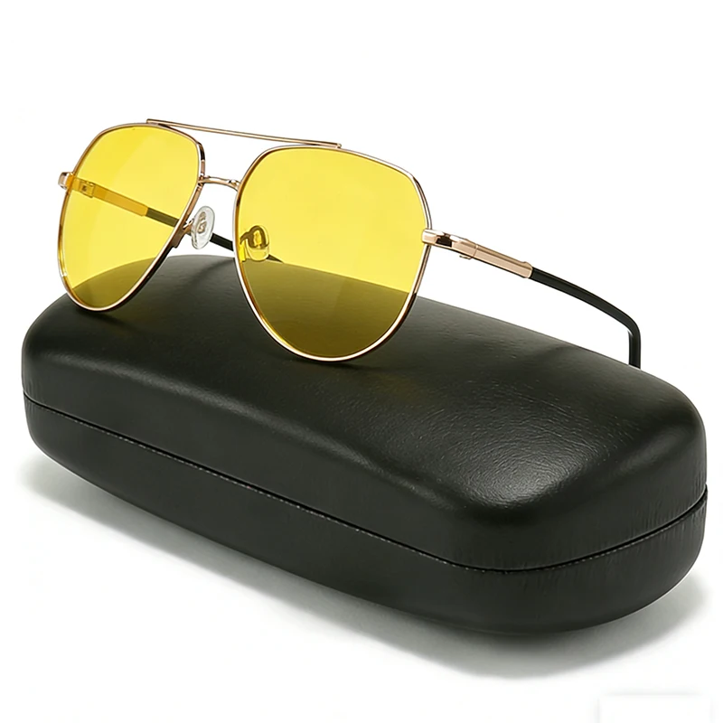 Lunettes de soleil polarisées pour hommes et femmes, style aviation, vintage, rétro, vision nocturne, conduite automobile, pêche, verres jaunes, lunettes de soleil 2026