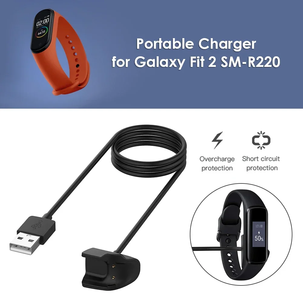 Charging Cable For Gear Fit 2 r220 Smart Bracelet Replacement USB Charger Dock Power Cord Cradle For Samsung-Galaxy Fit2 R220