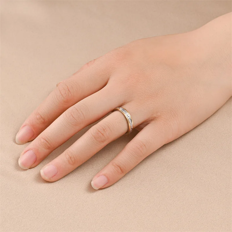 Titanium Stainless Steel Irregular Shape Ring Geometry Jewelry for Couples Women Vintage Fashion Minimalist Wedding Gift